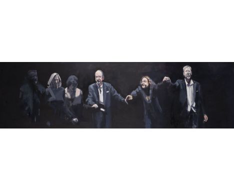EUGENIUSZ WIESNIEWSKI1959 Namslau, Polen'DAS KONZERT' (2003) Öl auf Leinwand. 59,5 x 200 cm (R. 60,5 x 201 cm). Verso: Rückse