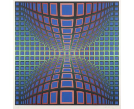 VICTOR VASARELY1906 Pécs, Ungarn - 1997 ParisOHNE TITEL Farbserigrafie auf Karton. DM 59 x 59 cm (R. 73 x 68 cm). Unten recht