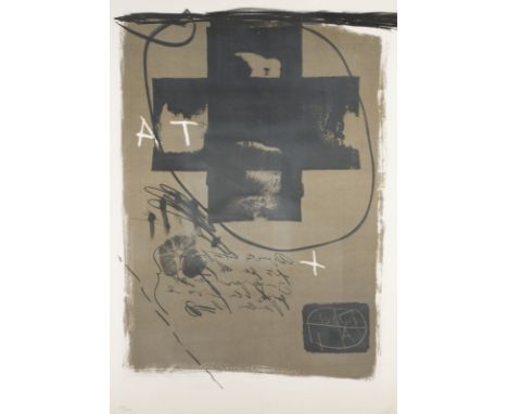 ANTONI TÀPIES1923 Barcelona - 2012 ebenda'ART 6'75' (1975) Farblithografie auf BFK Rives. BM 89,5 x 64 cm (R. 109 x 81,5 cm).