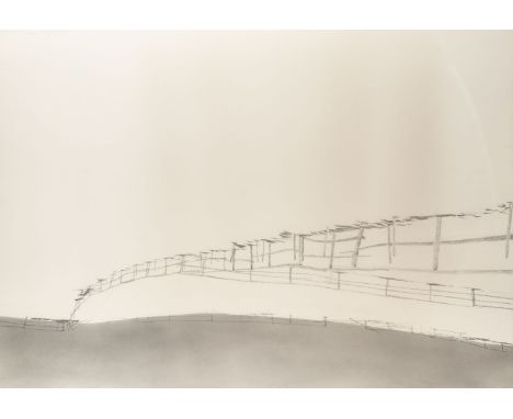DIETER STÖVER1922 Oldenburg - 1984 SchlegldorfSCHNEELANDSCHAFT (1977) Bleistift auf leichtem Karton. 62 x 87,5 cm (R. 85,5 x 