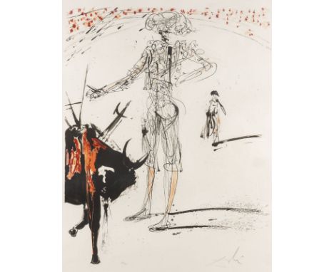 SALVADOR DALÍ1904 Figueres, Girona - 1989 ebenda'BULLFIGHT NO. 4' (1966) aus der 'Bullfight-Series' Farblithografie auf Velin
