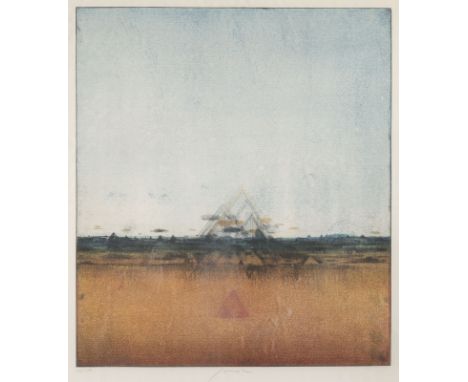 PRAROSLAV SOVAK1926Abstrakte Landschaftsdarstellung Farbradierung. SM 52 x 44 cm (R. 83 x 64 cm). Signiert und numm.: 27/150.