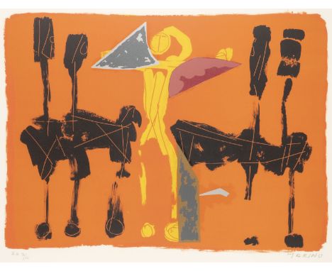 MARINO MARINI1901 Pistoia - 1980 Viareggio'CHEVEAUX ET CAVALIERS IV' (1972) Farblithografie auf Arches, mit Wasserzeichen. BM