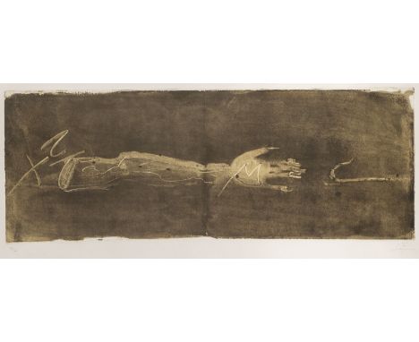 ANTONI TÀPIES1923 Barcelona - 2012 ebendaBLATT AUS 'LLUL-TAPIES' (1985) Farbradierung, Collage, Beflockung auf Arches. 36,5 x