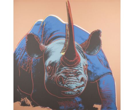 ANDY WARHOL1928 Pittsburgh - 1987 New York'BLACK RHINOCEROS' (1983) Aus: Endangered Species (Bedrohte Tierarten) Farbserigraf