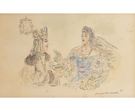 MAJA BEREZOWSKA GRUSOWA1897 Baranawitschy, Belarus - 1978 WarschauDIE LIEBESGABE (1957) Tusche und Aquarell auf Papier. SM 20