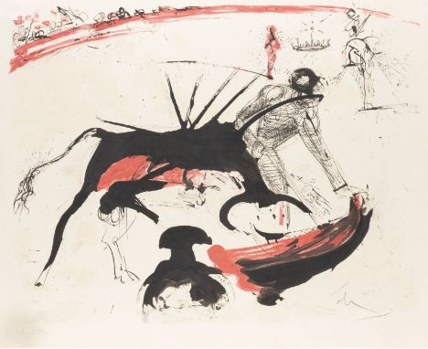 SALVADOR DALÍ1904 Figueres, Girona - 1989 ebenda'BULLFIGHT NO. 3' (1966) aus der 'Bullfight-Series' Farblithografie auf Velin