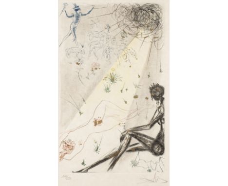 SALVADOR DALÍ1904 Figueres, Girona - 1989 ebenda'DIE SCHAFHERDE' (AUS: 'DAS HOHE LIED DES SALOMON' - 1971) Farbradierung mit 