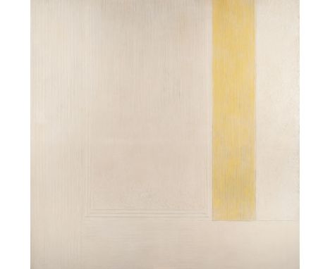 PETER ROYEN1923 Amsterdam - 2013 Düsseldorf'RUHENDE FELDER MIT GELB' (1995) Mischtechnik auf Leinwand. 140 x 140 cm (R. 141,5
