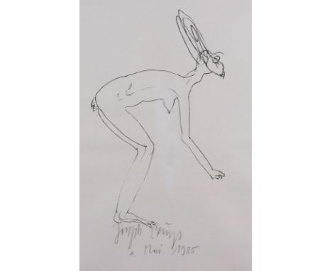JOSEPH BEUYS1921 Krefeld - 1986 DüsseldorfHASENFRAU (1985) Multiple, Offset auf Velin, Blatt mit blasser horizontal verlaufen