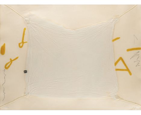 ANTONI TÀPIES1923 Barcelona - 2012 ebenda'MOCADOR LLIGAT' (1972) Aquatintaradierung, Carborundum auf Papier. BM 58,5 x 77 cm 