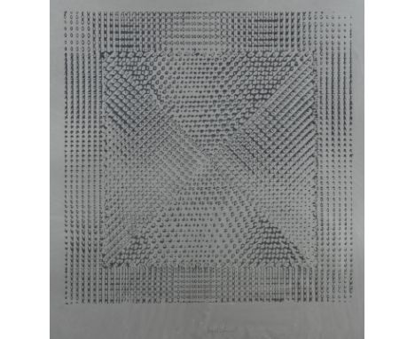 HEINZ MACK1931 Lollar - lebt und arbeitet in Mönchengladbach und auf Ibiza'LICHTFELD' (1971) Heißtiegel-Foliendruck auf Silbe