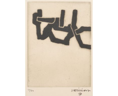 EDUARDO CHILLIDA1924 San Sebastian - 2002 ebd.'BURNI BIZITU I' (1967) Radierung auf Arches. DM 23,8 x 17,7 cm, BM 36,8 x 27,8
