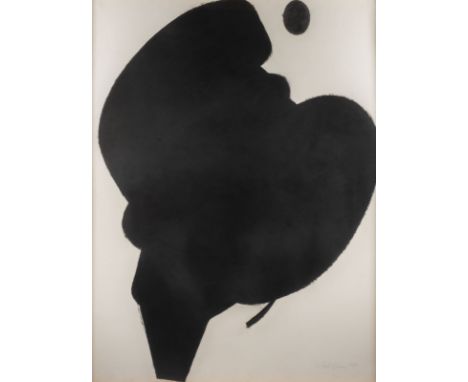 KLAUS RINKE1939 Wattenscheidt'BLACK MOLLY IN ERWARTUNG' (1994) Kohle auf Velin, auf Platte. 127 x 97 cm (R. 140 x 109,5 cm). 