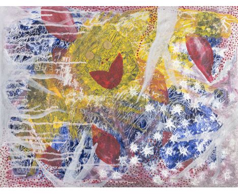 MICHAEL BUTHE1944 Sonthofen/Allgäu - 1994 KölnOHNE TITEL (1986) Mischtechnik, Münzen, Collage auf Karton. 49 x 64 cm (R. 58,5