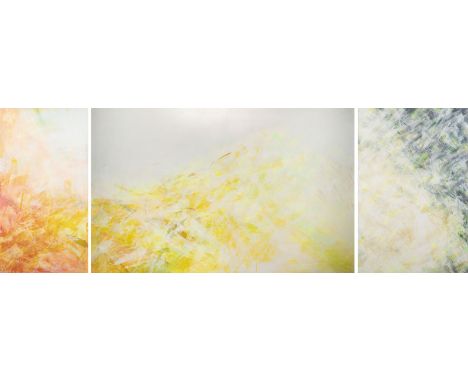 MODERNER KÜNSTLERTätig 2. H. 20. Jh.TRIPTYCHON (1997) Acryl auf Leinwand. 120 x 65 cm (R. 126 x 71 cm); 120 x 80 cm (R. 126. 
