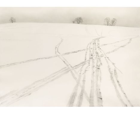 DIETER STÖVER1922 Oldenburg - 1984 SchlegldorfSCHNEELANDSCHAFT (1977) Bleistift auf leichtem Karton. 62,5 x 87 cm (R. 86 x 11