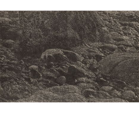 FRANZ GERTSCH1930 Mörigen, Schweiz'CIMA DEL MAR (AUSSCHNITT)' (1990) Farbholzschnitt auf Japanpapier. DM 30 x 45 cm, BM 51,5 