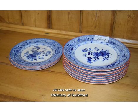 SET OF ELEVEN ROYAL WORCESTER BLUE AND WHITE PLATES