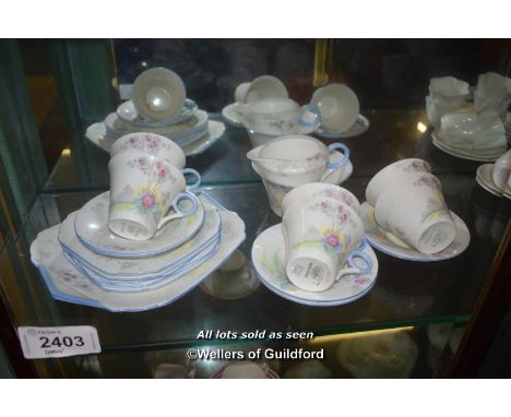 SHELLEY BLUE AND WHITE FLORAL CHINA TEA SERVICE
