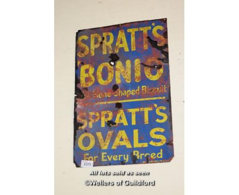 VINTAGE METAL SIGN 'SPRATTS BONIO', 51CM X 76CM