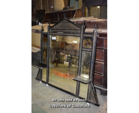 ORIENTAL STYLE MIRROR WITH FINIAL TOP, 87CM X 94CM (1822)