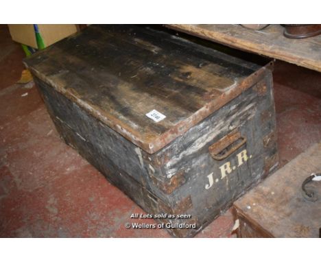 METAL BOUND PINE TRUNK BEARS INITIALS JRR