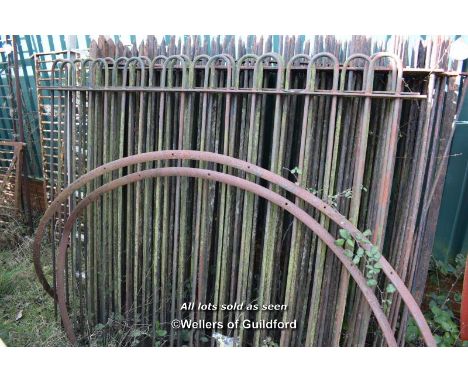 THREE MATCHING CURVED TOP RAILING SECTIONS