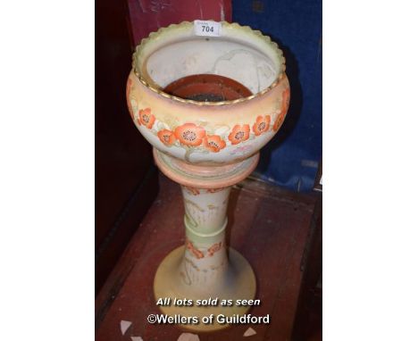 JARDINIERE AND STAND TOGETHER WITH JUG AND BASIN