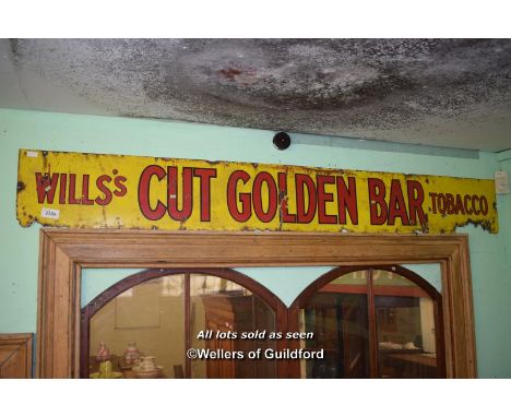 VINTAGE METAL SIGN 'WILLS'S CUT GOLDEN BAR TOBACCO', 230CM X 30CM (25956 WHU)