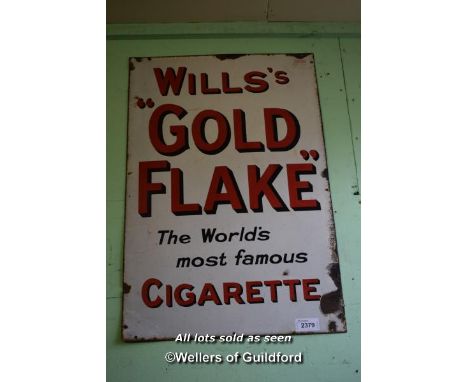 VINTAGE METAL SIGN 'WILLS'S GOLD FLAKE CIGARETTES', 61CM X 91CM (25241 WHO)