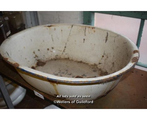 LARGE TIN WARE BASIN