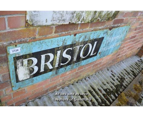 VINTAGE ENAMEL SIGN, 152CM X 43CM