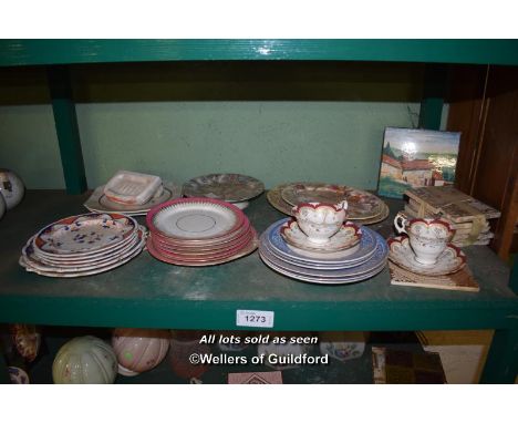 SHELF OF MIXED PORCELAIN WARES