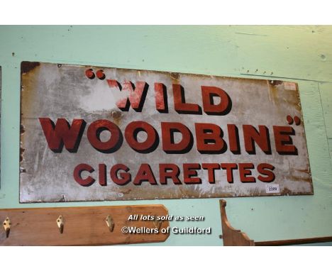 VINTAGE METAL SIGN 'WILD WOODBINE CIGARETTES', 119CM X 50CM