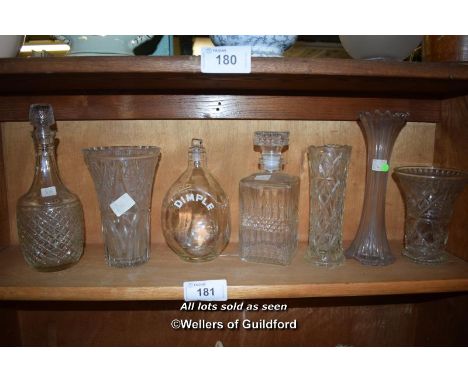 SMALL SHELF OF MAINLY CUT GLASS