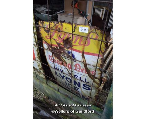 VINTAGE ENAMEL SIGN, 56CM X 97CM