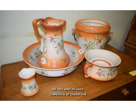 ORANGE FLORAL JUG AND BASIN SET (24330 WHP)
