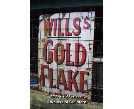 VINTAGE ENAMEL SIGN, 113CM X 167CM