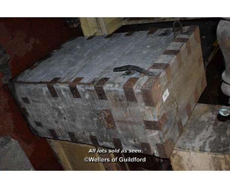LARGE METALBOUND PINE TRUNK