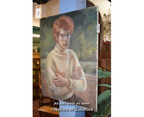 OIL ON CANVAS, PORTRAIT OF A YOUNG MAN BY STR