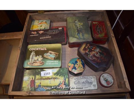 SELECTION OF TWELVE VINTAGE BISCUITS TINS