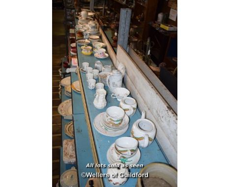 LARGE SHELF OF MIXED PORCELAIN COLLECTIBLES