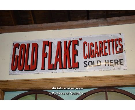VINTAGE METAL SIGN 'GOLD FLAKE CIGARETTES', 152CM X 50CM (22099 WIS)
