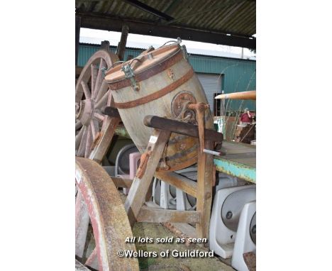 VINTAGE BUTTER CHURN ON STAND