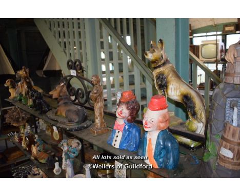SHELF OF MIXED STATUES