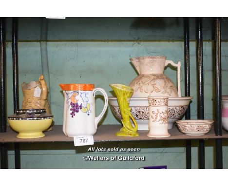 SHELF OF MIXED PORCELAIN WARE