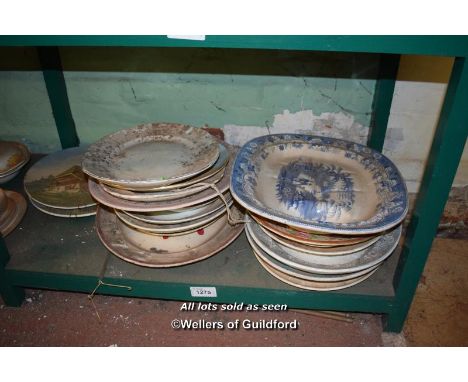 SHELF OF MIXED PORCELAIN TRAYS