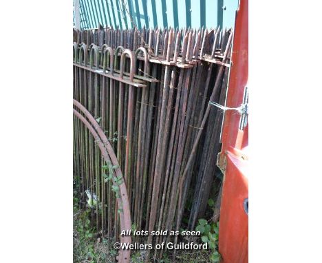 FIFTEEN MATCHING SPIKED TOP RAILING SECTIONS
