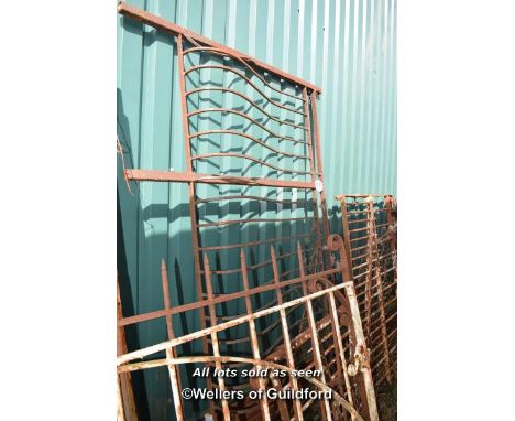 LARGE BALCONETTE PANEL AND A HEAVY CAST IRON GATE